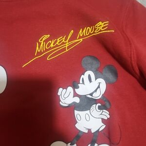 Disney Red Sweatshirt with Yellow Mickey Mouse Script
